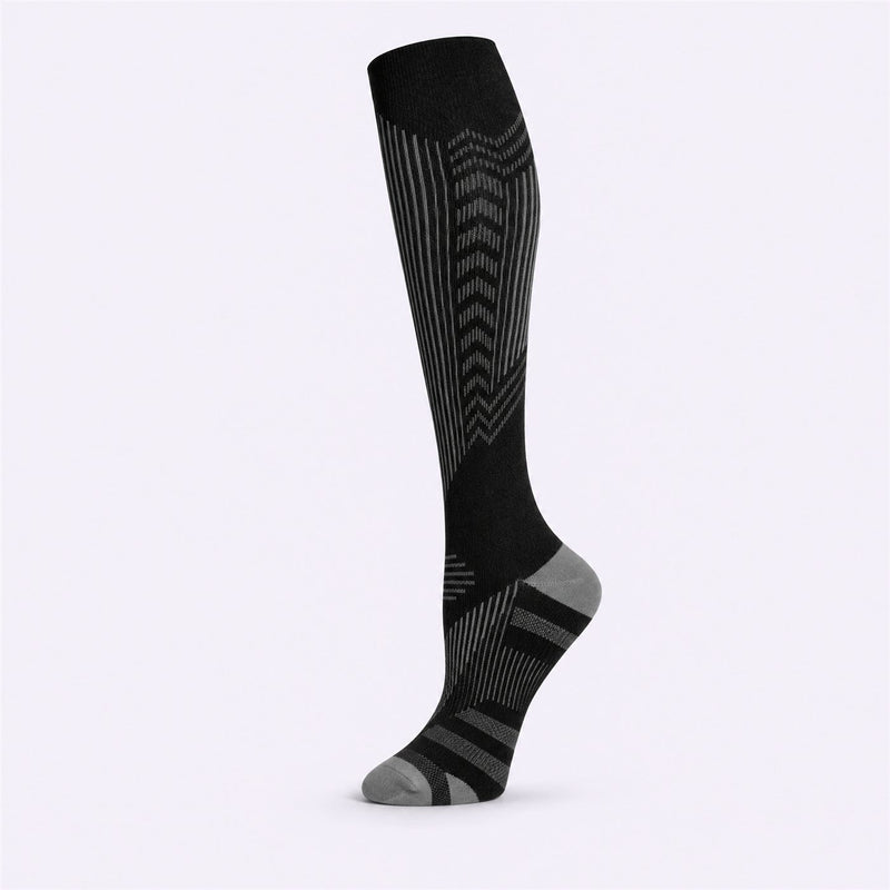 GentlSocks Black/Grey knee-high compression sock